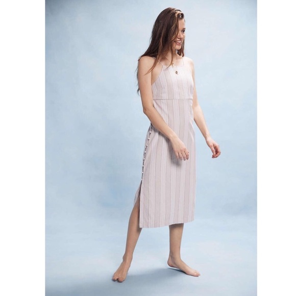 Urban Outfitters Dresses & Skirts - UO Sicily Linen Side-Button Midi Slip Dress